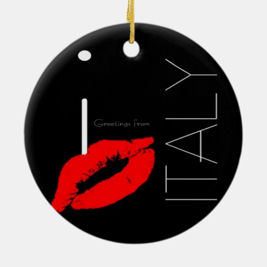 Greetings uit Italië Red Lipstick Love Kiss Keramisch Ornament (Achterkant)