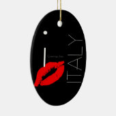 Greetings uit Italië Red Lipstick Love Kiss Keramisch Ornament (Rechts)