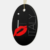 Greetings uit Italië Red Lipstick Love Kiss Keramisch Ornament (Links)