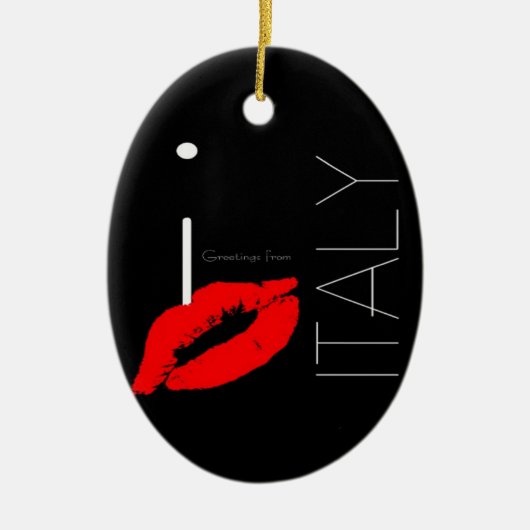 Greetings uit Italië Red Lipstick Love Kiss Keramisch Ornament (Voorkant)