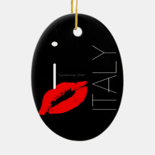 Greetings uit Italië Red Lipstick Love Kiss Keramisch Ornament