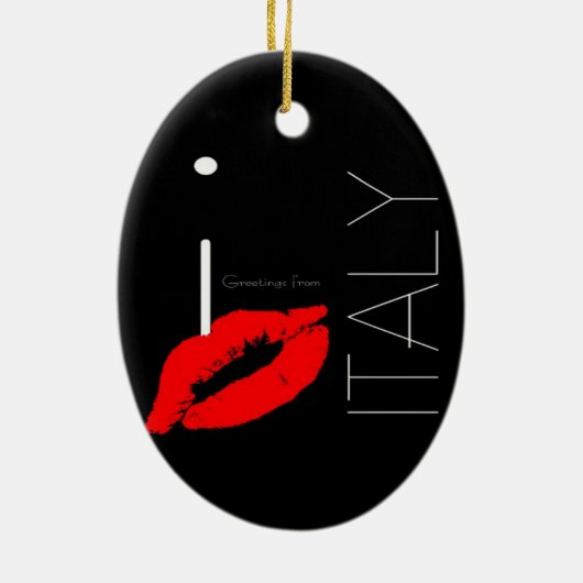 Greetings uit Italië Red Lipstick Love Kiss Keramisch Ornament (Achterkant)