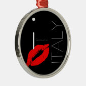 Greetings uit Italië Red Lipstick Love Kiss Metalen Ornament (Rechts)