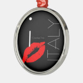 Greetings uit Italië Red Lipstick Love Kiss Metalen Ornament (Links)