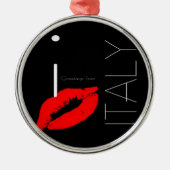 Greetings uit Italië Red Lipstick Love Kiss Metalen Ornament (Voorkant)