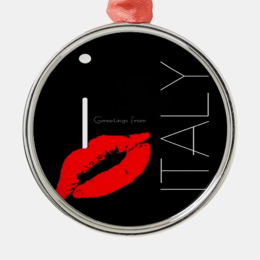 Greetings uit Italië Red Lipstick Love Kiss Metalen Ornament (Voorkant)