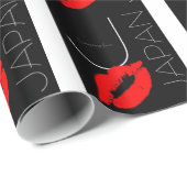 Greetings uit Japan Red Lipstick Kiss Black Cadeaupapier (Rol Hoek)