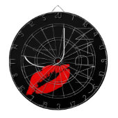 Greetings uit Japan Red Lipstick Kiss Black Dartbord (Voorkant)