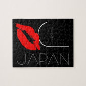 Greetings uit Japan Red Lipstick Kiss Black Legpuzzel (Horizontaal)