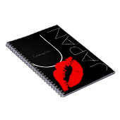 Greetings uit Japan Red Lipstick Kiss Black Notitieboek (Rechterzijde)
