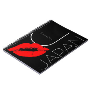 Greetings uit Japan Red Lipstick Kiss Black Notitieboek