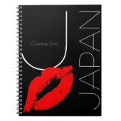 Greetings uit Japan Red Lipstick Kiss Black Notitieboek (Voorkant)