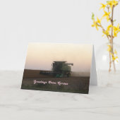 Greetings uit Kansas, Combine op Sunset Kaart (Gele Bloem)