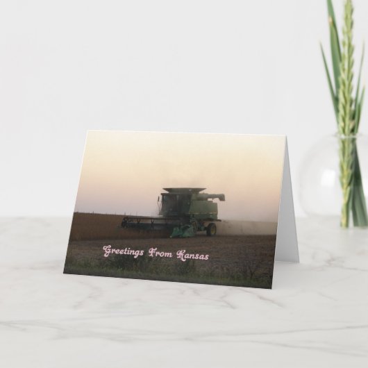 Greetings uit Kansas, Combine op Sunset Kaart (Voorkant)