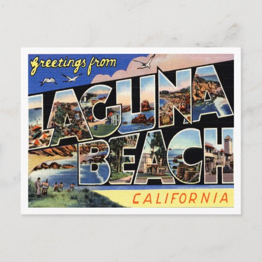 Greetings uit Laguna Beach, California Travel Briefkaart (Voorkant)