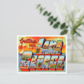 Greetings uit Lake George, New York Travel Briefkaart (Staand voorkant)