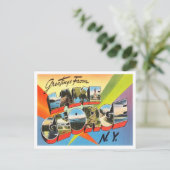 Greetings uit Lake George, New York Travel Briefkaart (Staand voorkant)