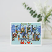 Greetings uit Lake Placid, New York Travel Briefkaart (Staand voorkant)