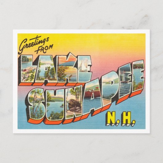Greetings uit Lake Sunapee, New Hampshire Travel Briefkaart (Voorkant)