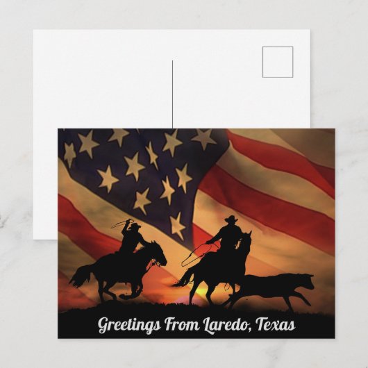 Greetings uit Laredo, Briefkaart Texas (Voorkant / Achterkant)
