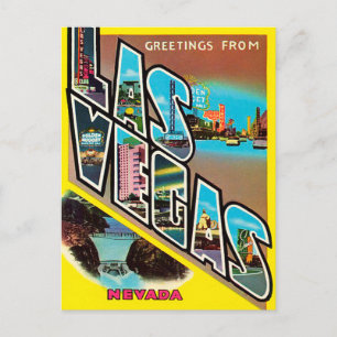 Greetings uit Las Vegas, Nevada Vintage Travel Briefkaart