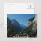 Greetings uit Lauterbrunnen, Zwitserland 1 Briefkaart (Voorkant / Achterkant)