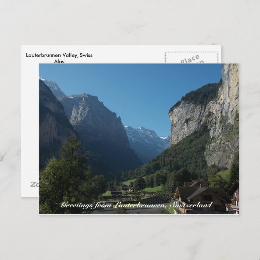 Greetings uit Lauterbrunnen, Zwitserland 1 Briefkaart (Voorkant / Achterkant)