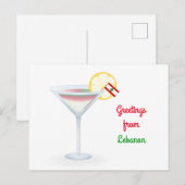 Greetings uit Libanon Cocktail Holiday Kaart (Voorkant / Achterkant)