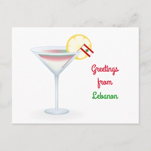 Greetings uit Libanon Cocktail Holiday Kaart (Voorkant)