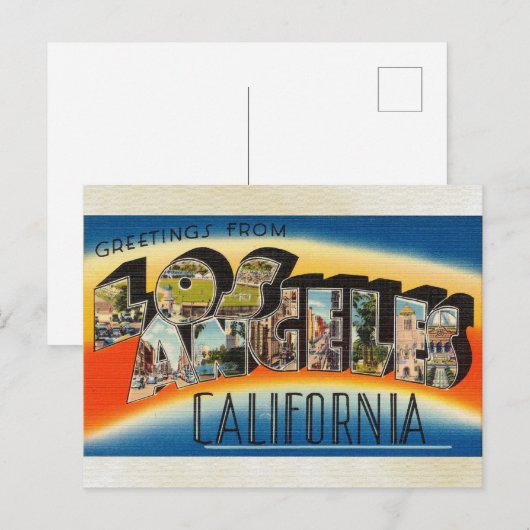 Greetings uit Los Angeles California  Art Briefkaart (Voorkant / Achterkant)