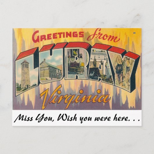 Greetings uit Luray, Virginia Briefkaart (Voorkant)