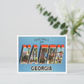 Greetings uit Macon, Georgia Vintage Travel Briefkaart (Staand voorkant)