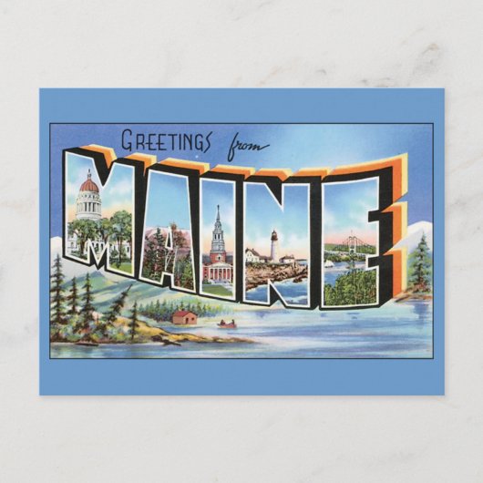Greetings uit Maine Briefkaart (Voorkant)