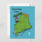 Greetings uit Maine Briefkaart (Voorkant / Achterkant)
