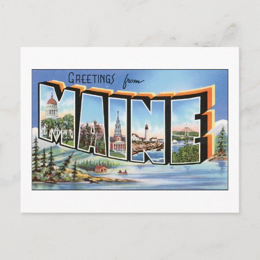 Greetings uit Maine Briefkaart (Voorkant)