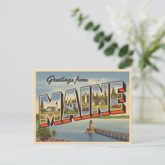 Greetings uit Maine Briefkaart (Staand voorkant)