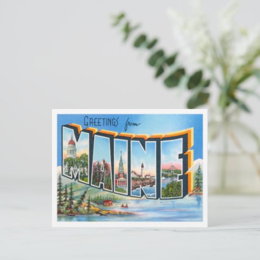 Greetings uit Maine Briefkaart (Staand voorkant)
