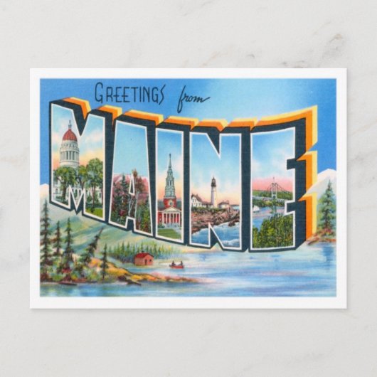 Greetings uit Maine Briefkaart (Voorkant)