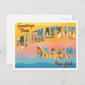 Greetings uit Manhattan Beach, New York Travel Briefkaart (Voorkant / Achterkant)
