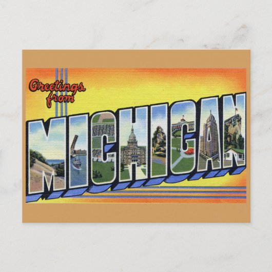 Greetings uit Michigan Briefkaart (Voorkant)