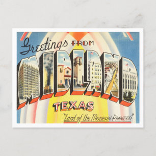 Greetings uit Midland, Texas Vintage Travel Briefkaart