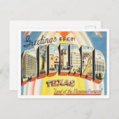 Greetings uit Midland, Texas Vintage Travel Briefkaart (Voorkant / Achterkant)