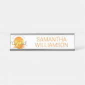 Greetings uit mijn bureau Sunset on Water Bureau Naambordje (Voorkant)