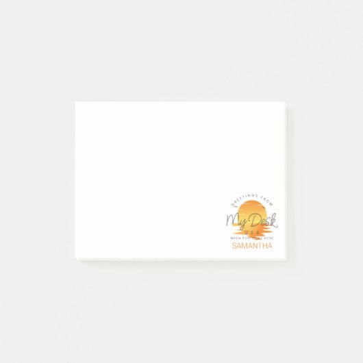 Greetings uit mijn bureau Sunset on Water Post-it® Notes (Voorkant)