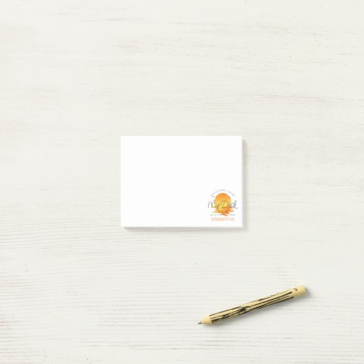 Greetings uit mijn bureau Sunset on Water Post-it® Notes (Op bureau)