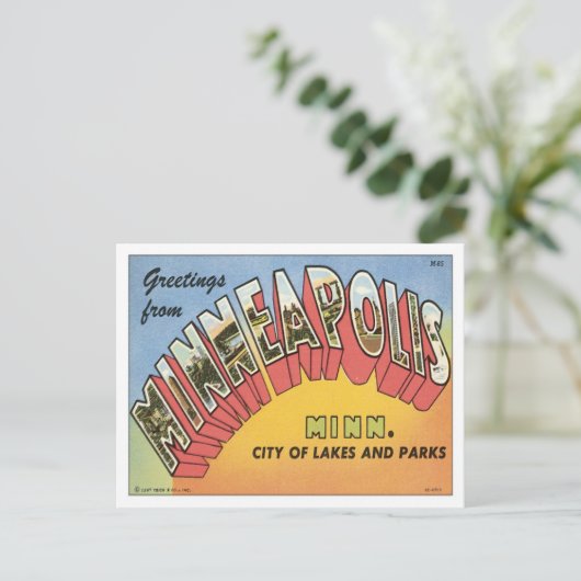Greetings uit Minneapolis Briefkaart (Staand voorkant)