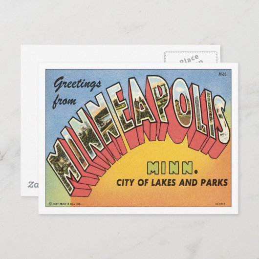 Greetings uit Minneapolis Briefkaart (Voorkant / Achterkant)