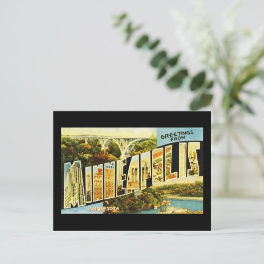 Greetings uit Minneapolis Minnesota Briefkaart (Staand voorkant)
