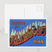 Greetings uit Minneapolis, Minnesota Travel Briefkaart (Voorkant / Achterkant)