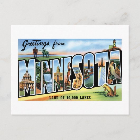Greetings uit Minnesota Briefkaart (Voorkant)